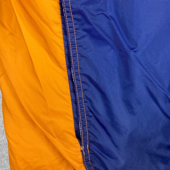 Adidas Mens XL Windbreaker Jacket Full Zip Blue Orange 3 Stripes - Picture 6 of 13